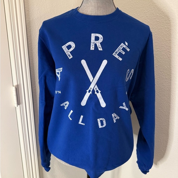 Tops - Apres All Day Cobalt Blue Graphic Sweatshirt - M